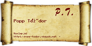 Popp Tódor névjegykártya